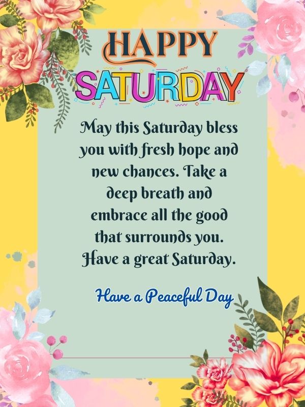 Have a blessed Saturday