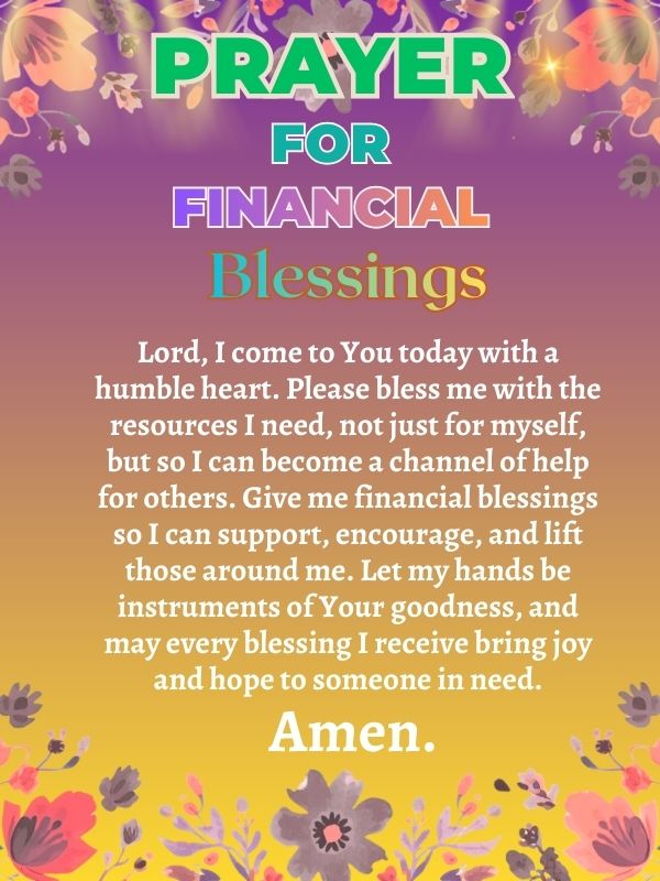 prayer for financial Blessing